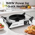 thumbnail image 3 of Techwood 1500W Portable Induction Cooktop, 7.5" Single Burner with Adjustable Temperature Control, For Home, RV, & Camping Use ,Silver, 3 of 8
