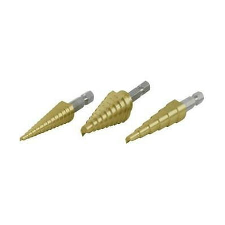 

Performance Tool High Speed Steel Step Drill Bit Set 3 pc