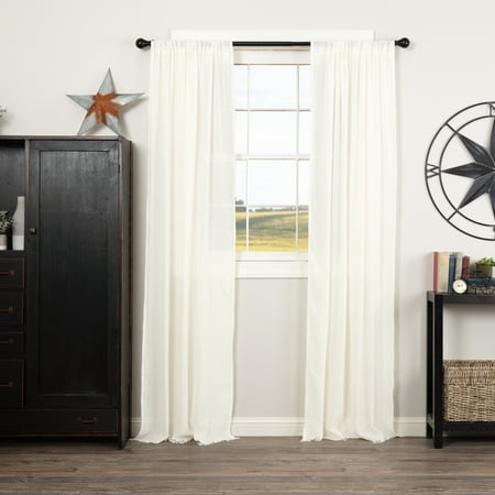 - Antique White Farmhouse Curtains Salem Tobacco Cloth Rod Pocket Cotton Tie Back(s) Tobacco Cloth Solid Color Panel Pair