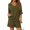001Army Green, variant on Two Piece Sets for Women V Neck 3/4 Sleeve Tshirts and Shorts with Pockets Drawstring Waist Vacation Loose Matching Outfits Army Green 2XL