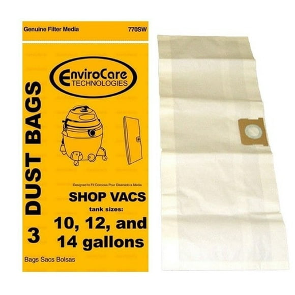 Shop Vac Paper Bags 10,12,14 Gallon Part 770SW