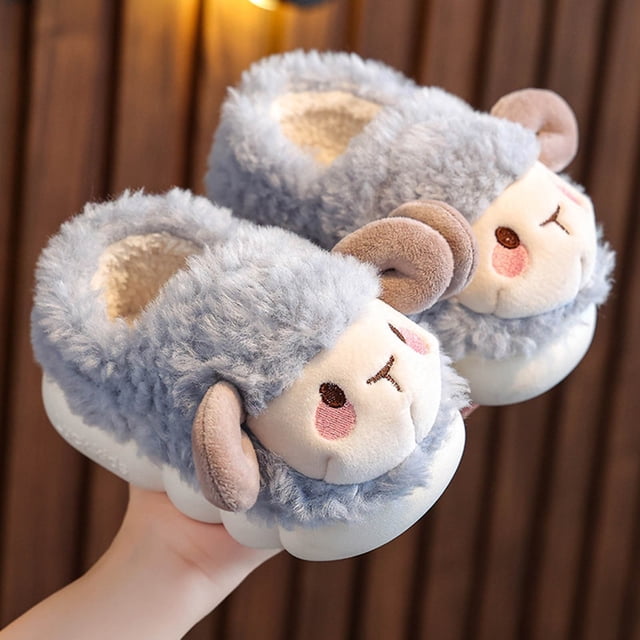 Girl's Slippers Ohufall Winter Children Add Non-slip Keep Warm Home Slippers