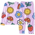 thumbnail image 3 of Girls 2 Piece Pajama Set Cute Print Sleepwear Soft Long Sleeve Top And Pants Matching Nightwear Outfit For Toddlers Kids Children 2 To 10 Years Old, 3 of 3