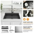 thumbnail image 3 of Gunmetal Black Stainless Steel 32 in. 18G Single Bowl Dual Mount Workstation Kitchen Sink with Black Spring Neck Faucet, 3 of 8