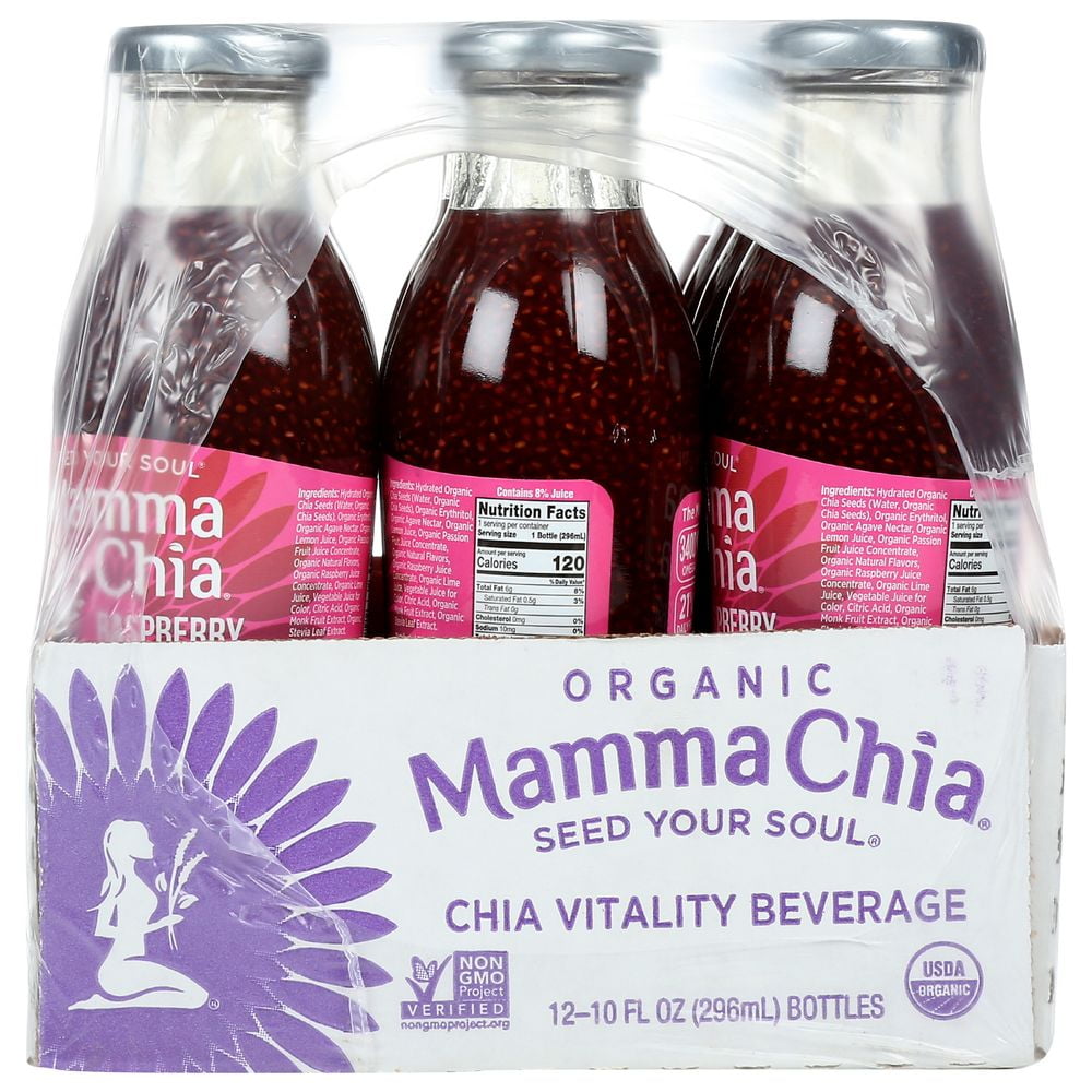 Mamma Chia Organic Raspberry Passion Vitality Beverage, 10 Ounce -- 12 per Case.
