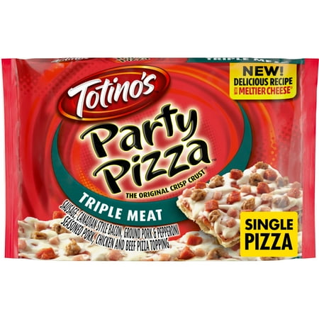 Totino's Party Pizza, Triple Meat, Frozen Snacks, 1 Count, 10.5 oz
