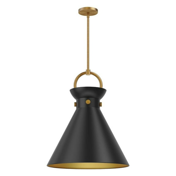 PD412018AGMB-Alora Lighting-Emerson - 1 Light Pendant-21.75 Inches Tall and 18 Inches Wide-Aged Gold/Matte Black Finish