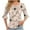 02 Khaki, variant on Weiqiqre Shirts for Women Loose Fit 3/4 Sleeve Tops Dressy Casual Three Quarter Length Blouses Cute Graphic Tees