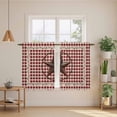 thumbnail image 3 of Farmhouse Kitchen Curtains, Vintage Star Retro Rustic Checked Grid Lodge Light Filtering Window Curtain Panels, 2Pcs Rod Pocket Window Treatments Set for RV Dining Room Study Room 42x54 Inches, 3 of 9