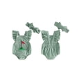 thumbnail image 2 of BemeyourBBs Newborn Baby Girl Boy Football Golf Baseball Outfit Cute Infant Spring Summer Clothes Bubble Rompers Flying Sleeve Soccer Ball Embroidery Cute Ruffle Jumpsuit Playsuit Headband, 2 of 9