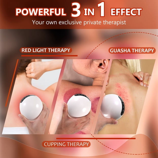 relayinert ABS 3-in-1 Cupping Set - Quiet And Comfortable Red Light Irradiation Constant Temperature