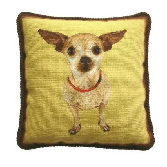 Chihuahua Needlepoint Pillow 16” x 16”