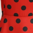 thumbnail image 5 of Fridja Womens A Line Flare Vintage Dress Prom Swing Short Puff Sleeve Polka Dot Printing Party Dress, 5 of 9