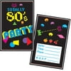 80S Invitations (8 Pack) - Party Supplies