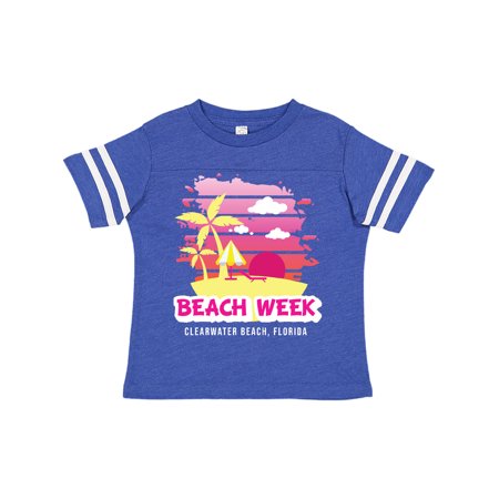 

Inktastic Beach Week Clearwater Beach Florida with Palm Trees Gift Toddler Toddler Girl T-Shirt