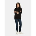 thumbnail image 5 of Time and Tru Women's Mock Neck Sweatshirt with Button Placket, Sizes XS-XXXL, 5 of 6