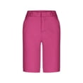 thumbnail image 4 of Audhol Gym Shorts Women Women's Quarter Pants High Waisted Stretch Summer Vacation Yoga Shorts Lounge Shorts Women Hot Pink XL, 4 of 4