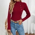 thumbnail image 2 of JJHGVB Thermal Sweater for Women Long Sleeve Sweaters for Women Fitted Shirts for Women Tops Women Sweaters for Women Trendy Basics Tops Fashion Tops for Women Red S, 2 of 5