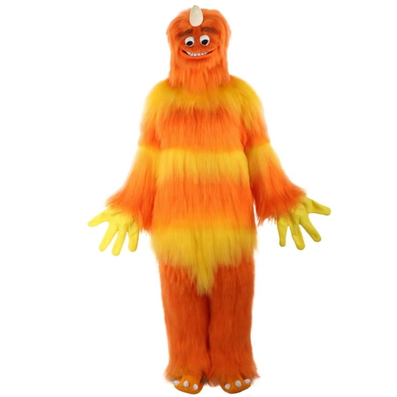 HPO Adult Unisex Animated Movie Orange Monster Costume Set, Best for Halloween, Flame-retardant Synthetic Materials