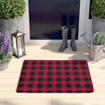 thumbnail image 2 of Red Black Plaid Checkered Flannel Non Slip Door Rugs,Washable Door Mats Indoor,Decorative Door Mats,Dirt-Resistant and Absorbent Doormat for Entrance,Bedroom,Kitchen,Bathroom,31.5"x17", 2 of 4