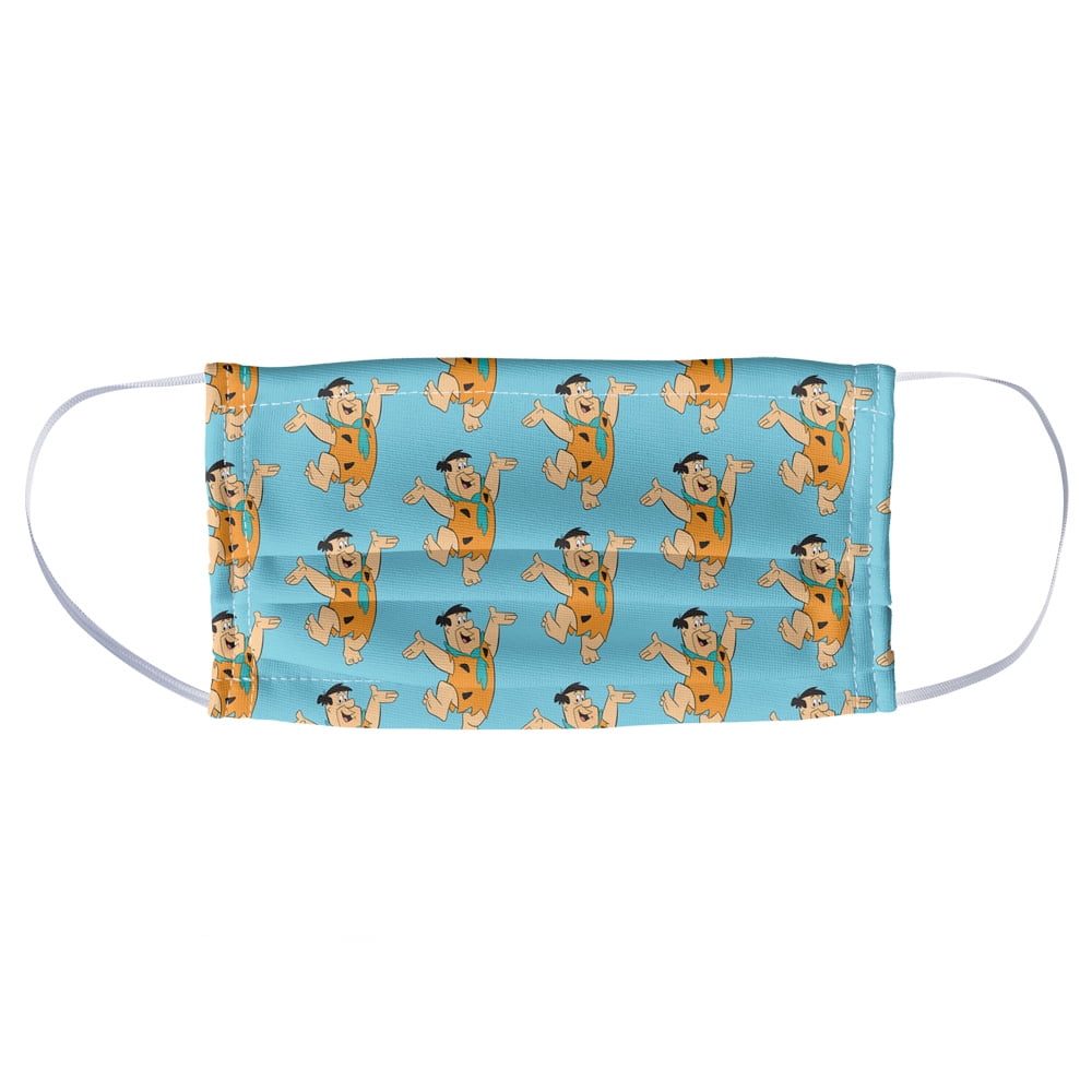 The Flintstones Fred Character Pattern 1-Ply Reusable Face Mask Covering, Unisex