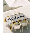 thumbnail image 3 of 54x80 Inch Outdoor Tablecloth with Umbrella Hole Zipper Rectangle Yellow Sunflower Plaid Rectangular Tablecloths Outside Waterproof Bows White Wood Country Art Patio Table Cover for Picnic Party, 3 of 8