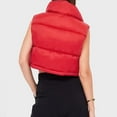 thumbnail image 3 of Women's Winter Cropped Puffer Vest Crop Jackets For Women Full Zip Stand Collar Padded Lightweight Outwear Vest, 3 of 12