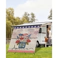 thumbnail image 4 of 4th of July RV Awning Sun Shade Screen 9'X7' American Flag Patriotic Mesh Sunscreen Memorial Flower Fireworks Awning Shade Screen with Zipper UV Blocker Completed Kits for RV Motorhome Camper, 4 of 7