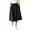 Black, variant on Women's Elastic Waist Skirts Front Button down Elegant A-Line Long Swing Skirts Comfy Cotton Linen Midi Skirt with Pockets Dark Green L