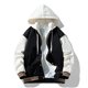 thumbnail image 2 of Winter Men's Fake Two Piece Zipper Hooded Coat Thickened Warm Coat L, 2 of 4