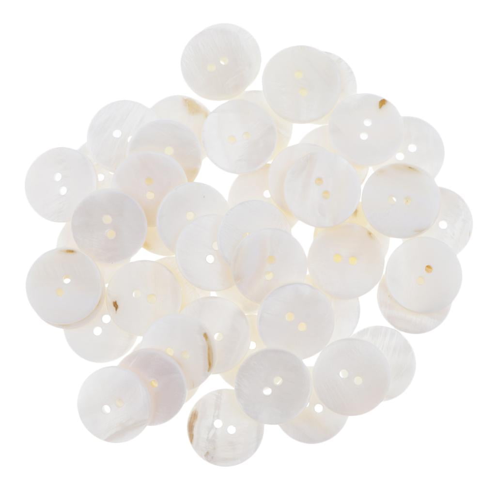 Yunhgft Pack of 50 shimmering mother of pearl, mother of pearl buttons craft buttons for White