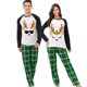 thumbnail image 2 of Conjunto de pijamas navideños para parejas, ropa de dormir verde, ciervo, Reno, adultos, 2 of 3