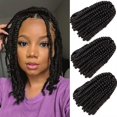 thumbnail image 1 of Spring Twist Hair 90 hebras 8 pulgadas Fluffy Spring Twist Crochet Hair para Springy Afro Twist Hair Locs suaves envejecidos Butterfly Locs Extensiones de cabello sintético de crochet pre-bucle (#4), 1 of 5
