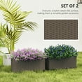 thumbnail image 2 of Spaco 2 Pack 20 Inch Railing Flower Pots, Self-Watering Hanging Planter Box for Outdoor as Garden, Rattan Look, Brown, 2 of 11