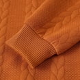 thumbnail image 4 of Men's Turtleneck Sweaters Cable Knitted Pullovers Warm Winter Sweater Tops Orange M, 4 of 6