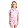 thumbnail image 2 of Angala 2 Piece Outfits For Girls Notch Neck Short Sleeve Graphic Print Sleepwear With Shorts Set Girls Fall Season Wear Clothes, 2 of 8