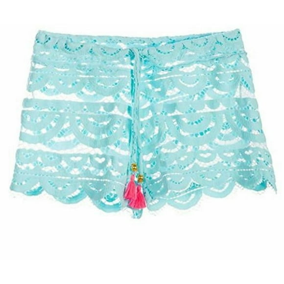 PILYQ CAB718S Filles Petite Lexi Short de Bain Couvre-Maillot Cabana Bleu ( S )