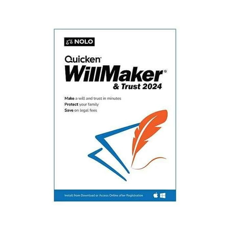 Quicken WillMaker & Trust 2024 - Estate Planning Software - Includes Will, Living Trust, Health Care Directive, Financial, Power of Attorney - Legally Binding - [CD, PC/Mac Download, Online]