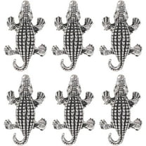1 Box 30PCS Animal Spacer Beads Alligator Beads Bulk Crocodile Animal Silver Charms 3D Lucky Tibetan Metal European Alloy Large Hole Beads for Jewelry Making Beading Kit Bracelets Supplies