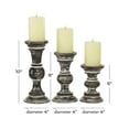 thumbnail image 4 of DecMode 3 Candle Dark Brown Wood Candle Holder, Set of 3, 4 of 9