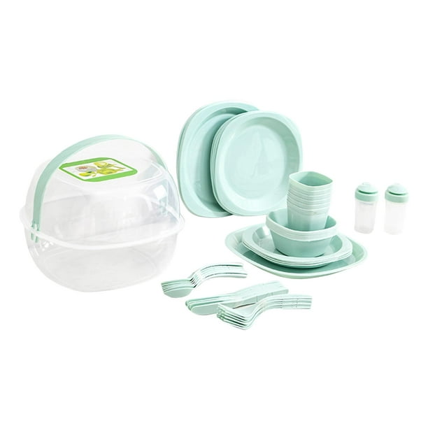 54x Juegos De Vajilla Tazas Viaje Camping Juego De Cubiertos Para Cena Picnic Viaje Zulema Vajilla al aire libre Walmart en linea