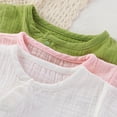 thumbnail image 5 of Kakishop Newborn Baby Girl Boy Ruffle Romper Knit Sweater Onesie Jumpsuit Long Sleeve Romper + Hat Solid Fall Winter Outfits (White,0-3 Months), 5 of 6