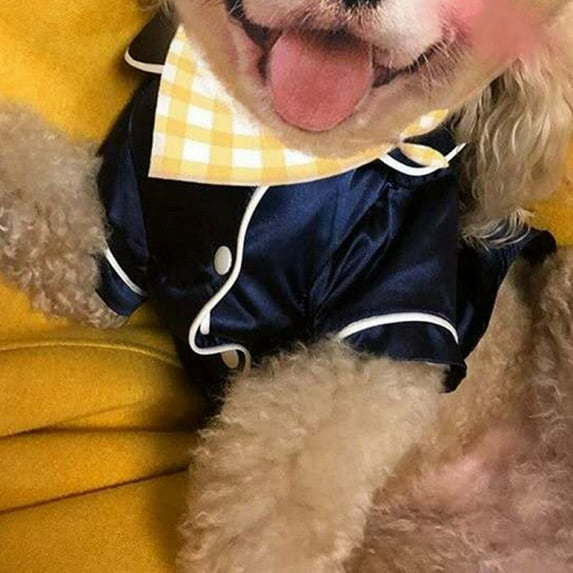 Prettyui Soft Pet Dog Pajama Dog Jumpsuit Silk Homewear Pajamas For Small Dogs French Bulldog Puppy Cat Clothes Pet Indoor Costume