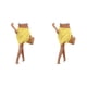 thumbnail image 1 of Jumpingount de mujer, portátil, elegante, elástica, bohemia, transpirable, vacaciones de verano, compras, playa, faldas para jugar, ropa de Amarillo 2piezas, 1 of 6