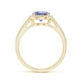 thumbnail image 2 of ANGARA Natural 1.45 ct Tanzanite Split Shank Ring with Diamond Halo in 14K Yellow Gold for Women (Size-7mm) | December Birthstone, Anniversary, Jewelry Gift for Women | Natural Tanzanite Ring, 2 of 8