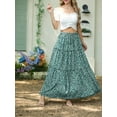 thumbnail image 4 of Cueply Womens Flowy Long Maxi Skirt Pleated Elastic High Waist Drawstring Tiered Skirts with Pockets, 4 of 7