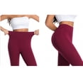 thumbnail image 3 of Paiwinds Women's High Waist Yoga Pants Full Length Tummy Control Slim Fit Nylon Spandex Running Leggings, 3 of 9