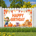thumbnail image 6 of Autumn Theme Birthday Banner Fall Birthday Decor Harvest Decoration Happy Birthday Pumpkin Design for Fall Party Autumn Event Thanksgiving Celebration, 6 of 7
