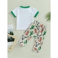 thumbnail image 4 of Bagilaanoe 2pcs Toddler Baby Boys Long Pants Set Contrast Color Short Sleeve T-Shirts Tops + Trousers 6M 12M 18M 24M 3T Kids Casual Outfits, 4 of 8