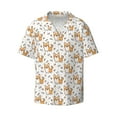 thumbnail image 2 of Lsque Corgi with Hearts print Men's Cuban Collar Short Sleeve Shirt Summer Beachwear Casual Button Down Fashionable Vacation Leisure Shirt-Medium, 2 of 7